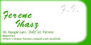 ferenc ihasz business card